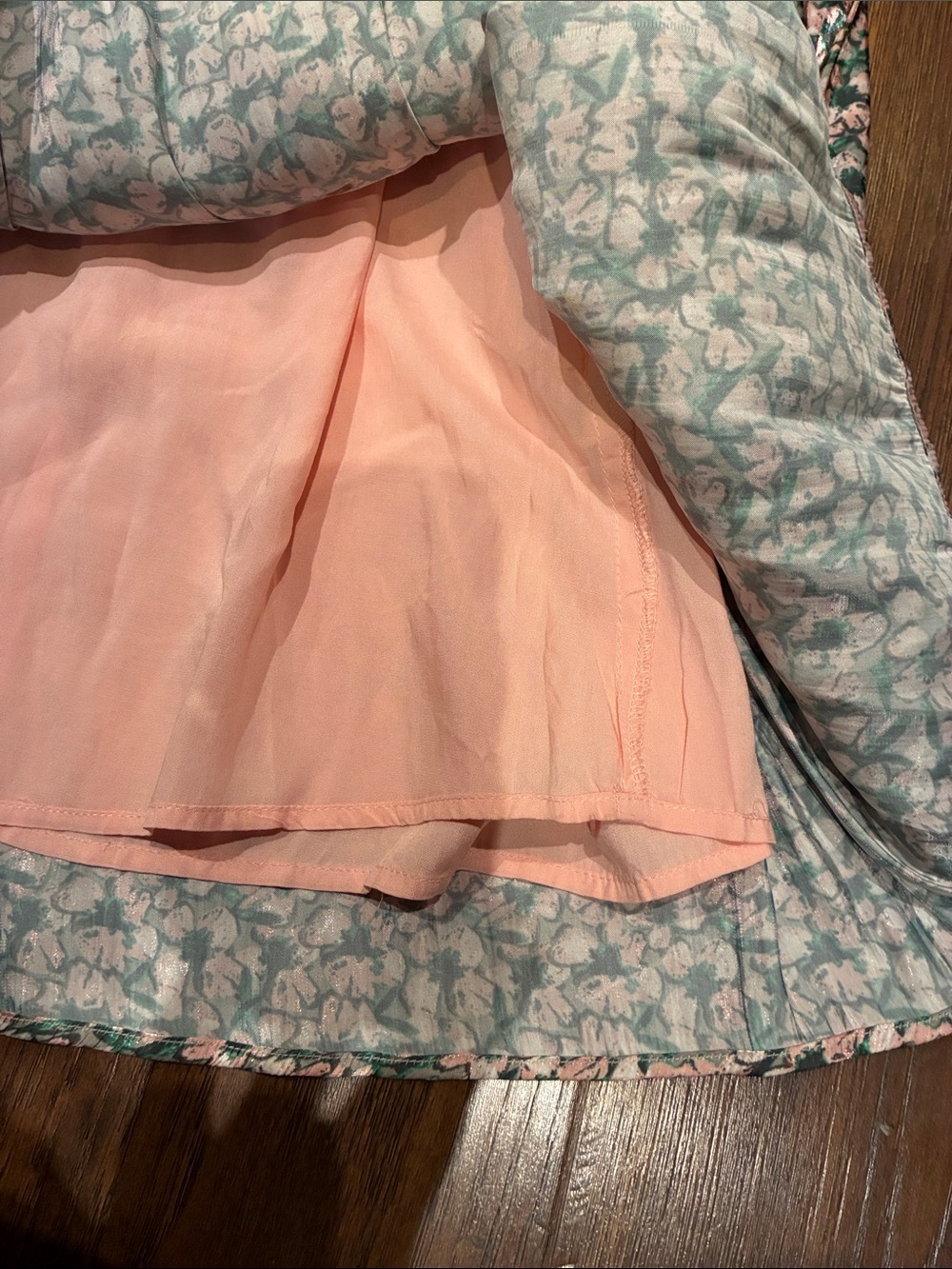 FRNCH Pink & Green Printed Pleated Midi Skirt - Picture 4 of 8